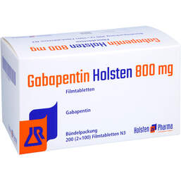 Abbildung: Gabapentin Holsten 800 mg Filmtabletten 200 St, Filmtabletten PZN 13248322