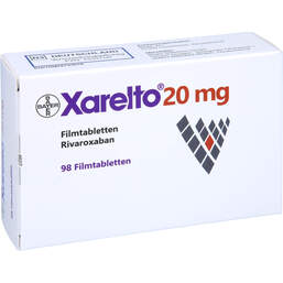 Abbildung: Xarelto 20 mg Filmtabletten 98 St, Filmtabletten PZN 13331141