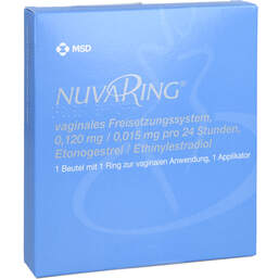 Abbildung: Nuvaring vag.Freisetz.Sy.0,120 / 0,015mg / 24h mit Appl. 1 St, Vaginalring PZN 13331632