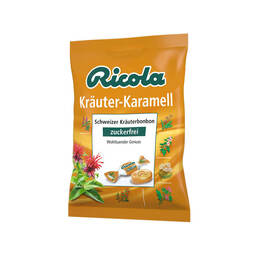 Abbildung: Ricola ohne Zucker Beutel Kräuter-Karamell Bonbons Bonbons, 75 g PZN 13332063