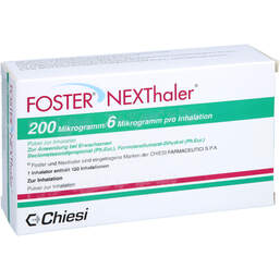 Abbildung: Foster Nexthaler 200 / 6 µg 120 ED Inhalationspulver 1 St, Inhalationspulver PZN 13351422