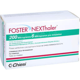 Abbildung: Foster Nexthaler 200 / 6 µg 120 ED Inhalationspulver 2 St, Inhalationspulver PZN 13351439