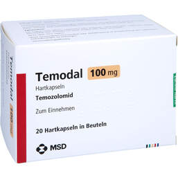 Abbildung: Temodal 100 mg Hartkapseln 20 St, Hartkapseln PZN 13351853