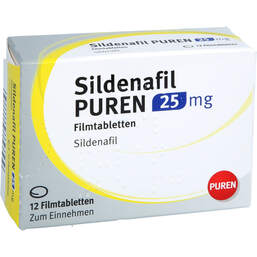 Abbildung: Sildenafil Puren 25 mg Filmtabletten 12 St, Filmtabletten PZN 13353237