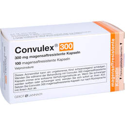 Abbildung: Convulex 300 mg magensaftresistente Kapseln 100 St, Kapseln magensaftresistent PZN 13358565