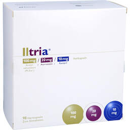 Abbildung: Iltria 100 mg / 20 mg / 10 mg Hartkapseln 98 St, Hartkapseln PZN 13359949