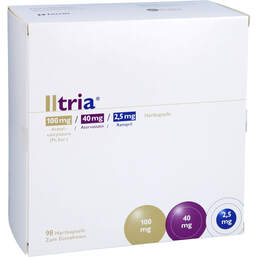 Abbildung: Iltria 100 mg / 40 mg / 2,5 mg Hartkapseln 98 St, Hartkapseln PZN 13359961