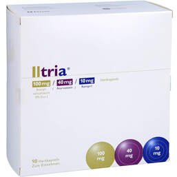 Abbildung: Iltria 100 mg / 40 mg / 10 mg Hartkapseln 98 St, Hartkapseln PZN 13360007