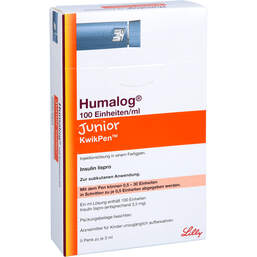 Abbildung: Humalog 100 E / ml Junior Kwikpen Injektionslösung 5X3 ml, Injektionslösung PZN 13360355