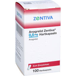 Abbildung: Anagrelid Zentiva 0,5 mg Hartkapseln 100 St, Hartkapseln PZN 13361449