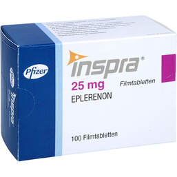 Abbildung: Inspra 25 mg Filmtabletten 100 St, Filmtabletten PZN 13416073