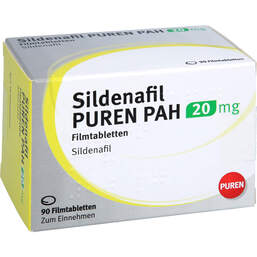 Abbildung: Sildenafil Puren Pah 20 mg Filmtabletten 90 St, Filmtabletten PZN 13417322