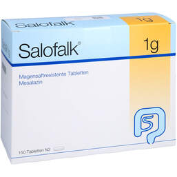 Abbildung: Salofalk 1 g magensaftresistente Tabletten 150 St, Tabletten magensaftresistent PZN 13420382