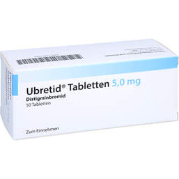 Abbildung: Ubretid Tabletten 5 mg 50 St, Tabletten PZN 13421884