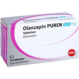 Abbildung: Olanzapin Puren 2,5 mg Tabletten 70 St, Tabletten PZN 13422441