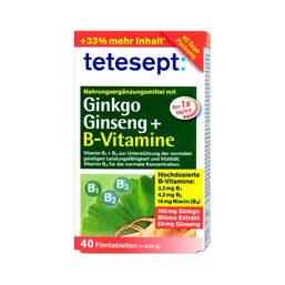 Abbildung: Tetesept Ginkgo Ginseng + B-Vitamine Tabletten Tabletten, 40 St PZN 13426657