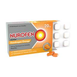 Abbildung: Nurofen Junior Kaudragee Orange 100 mg Weichkapseln, 24 St PZN 13475265
