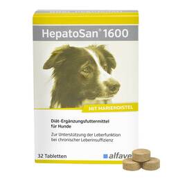 Abbildung: Hepatosan 1600 Tabletten Ergänzungsfuttermittel für Hund und Katze Tabletten, 32 St PZN 13501086