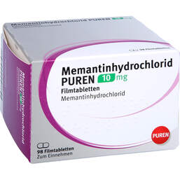 Abbildung: Memantinhydrochlorid Puren 10 mg Filmtabletten 98 St, Filmtabletten PZN 13501867