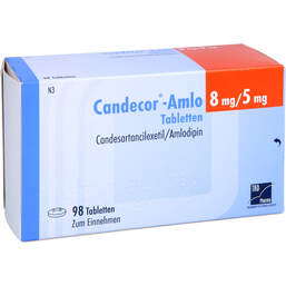 Abbildung: Candecor-Amlo 8 mg / 5 mg Tabletten 98 St, Tabletten PZN 13502200