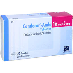 Abbildung: Candecor-Amlo 16 mg / 5 mg Tabletten 56 St, Tabletten PZN 13502223