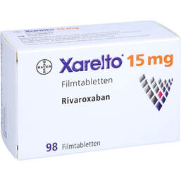 Abbildung: Xarelto 15 mg Filmtabletten 98 St, Filmtabletten PZN 13502499