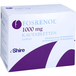 Abbildung: Fosrenol 1000 mg Kautabletten 90 St, Kautabletten PZN 13503139