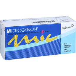 Abbildung: Microgynon 150 µg / 30 µg überzogene Tabletten 6X21 St, Überzogene Tabletten PZN 13503151