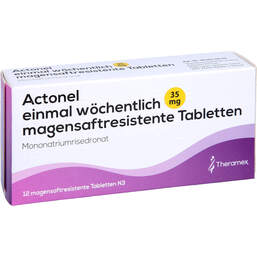Abbildung: Actonel einmal wöchentlich 35 mg magensaftresistent Tabletten 12 St, Tabletten magensaftresistent PZN 13506675