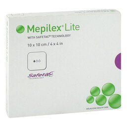 Abbildung: Mepilex Lite 10x10 cm Schaumverband steril 5 St, Verband PZN 13510487