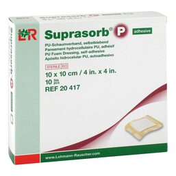 Abbildung: Suprasorb P PU-Schaumv.10x10 cm selbstklebend 10 St, Verband PZN 13541252