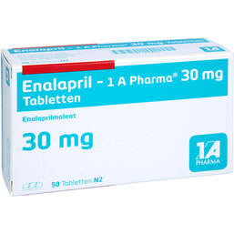 Abbildung: Enalapril 1A Pharma 30 mg Tabletten 50 St, Tabletten PZN 13568624