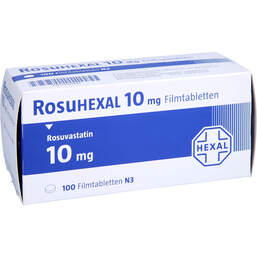 Abbildung: Rosuhexal 10 mg Filmtabletten 100 St, Filmtabletten PZN 13569687