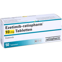 Abbildung: Ezetimib ratiopharm 10 mg Tabletten 50 St, Tabletten PZN 13572672