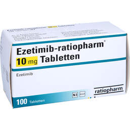 Abbildung: Ezetimib ratiopharm 10 mg Tabletten 100 St, Tabletten PZN 13572689