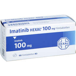 Abbildung: Imatinib Hexal 100 mg Filmtabletten 90 St, Filmtabletten PZN 13572749