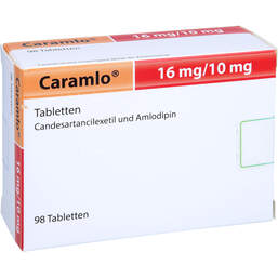 Abbildung: Caramlo 16 mg / 10 mg Tabletten 98 St, Tabletten PZN 13572956