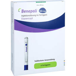 Abbildung: Benepali 50 mg Fertigpen mit Injektionslösung 4 St, Injektionslösung PZN 13577103