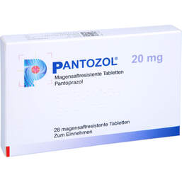 Abbildung: Pantozol 20 mg magensaftresistente Tabletten 28 St, Tabletten magensaftresistent PZN 13577741