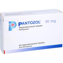Abbildung: Pantozol 20 mg magensaftresistente Tabletten 56 St, Tabletten magensaftresistent PZN 13577758