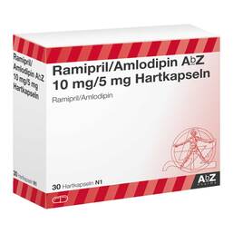 Abbildung: Ramipril / Amlodipin AbZ 10 mg / 5 mg Hartkapseln 30 St, Hartkapseln PZN 13578195