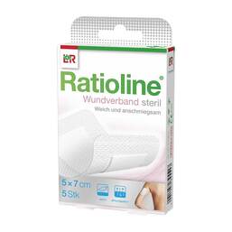 Abbildung: Ratioline Wundverband 7x5 cm steril 5 St, Verband PZN 13582972