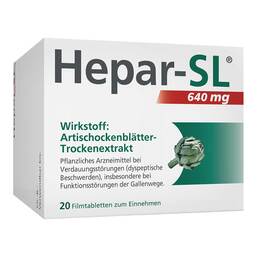 Abbildung: Hepar-SL 640 mg Filmtabletten Filmtabletten, 20 St PZN 13583782
