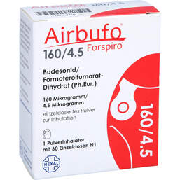 Abbildung: Airbufo Forspiro 160 µg / 4,5 µg / Dosis 60 ED 1 St, Inhalationspulver PZN 13584675
