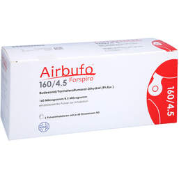 Abbildung: Airbufo Forspiro 160 µg / 4,5 µg / Dosis 6x60 ED 6 St, Inhalationspulver PZN 13584706