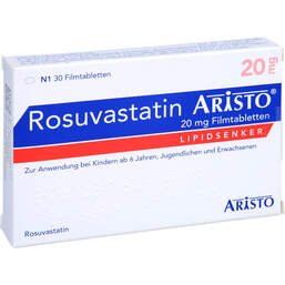 Abbildung: Rosuvastatin Aristo 20 mg Filmtabletten 30 St, Filmtabletten PZN 13588615