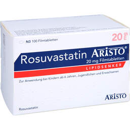 Abbildung: Rosuvastatin Aristo 20 mg Filmtabletten 100 St, Filmtabletten PZN 13588621
