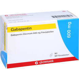 Abbildung: Gabapentin Glenmark 600 mg Filmtabletten 50 St, Filmtabletten PZN 13589543