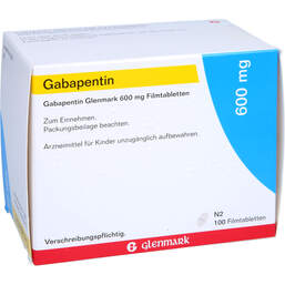 Abbildung: Gabapentin Glenmark 600 mg Filmtabletten 100 St, Filmtabletten PZN 13589566