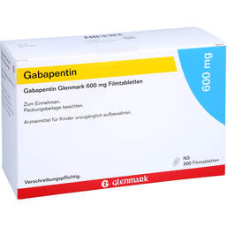 Abbildung: Gabapentin Glenmark 600 mg Filmtabletten 200 St, Filmtabletten PZN 13589572